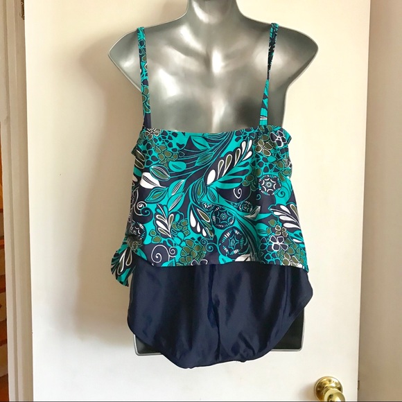 Silhouette Solutions  Suit With Tankini Look Size 14 - Picture 7 of 9